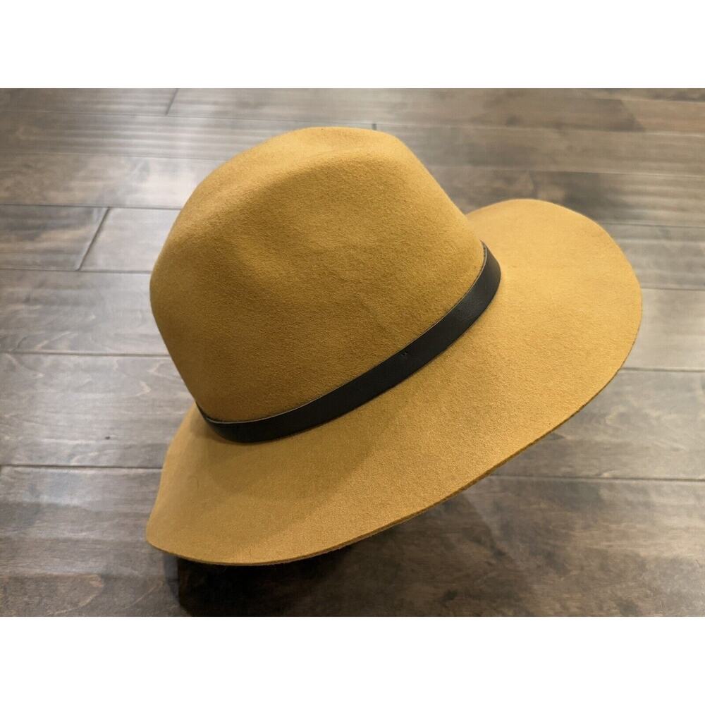 Goorin Bros Mens Mustard Wide Brim Wool Fedora Hat Size L LARGE 100-6772 - Picture 4 of 9